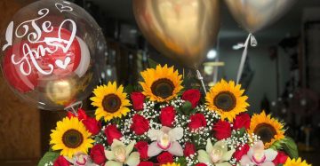desayuno girasoles y orquideas